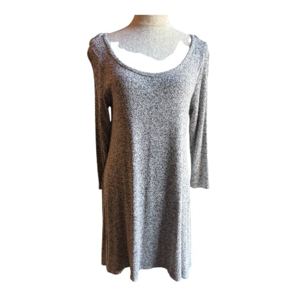 French Atmosphere Heather Gray Dress - Casual Chic with Edgy Detail (2424-1)